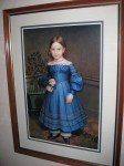 Picture of a scarry blue dress girl in my hotel room